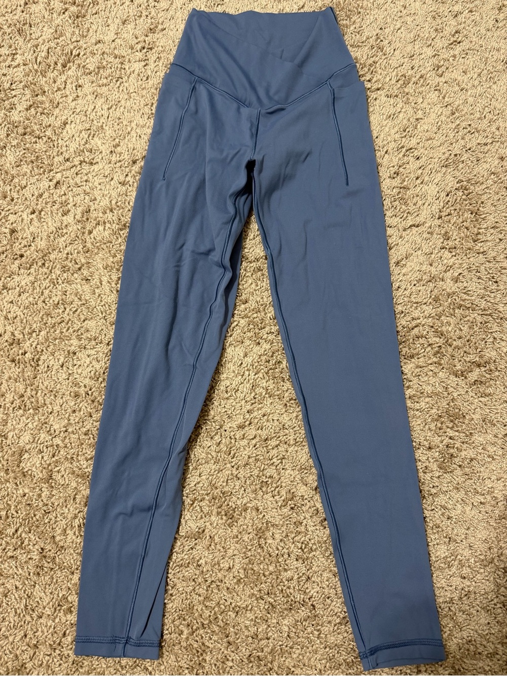 aerie Blue High-Waist Crossover Leggings with Pockets